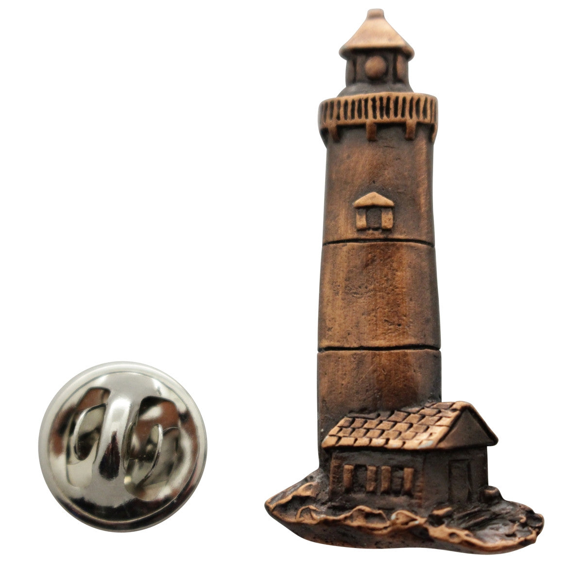 Lighthouse Pin ~ Antiqued Copper ~ Lapel Pin ~ Sarah's Treats & Treasures